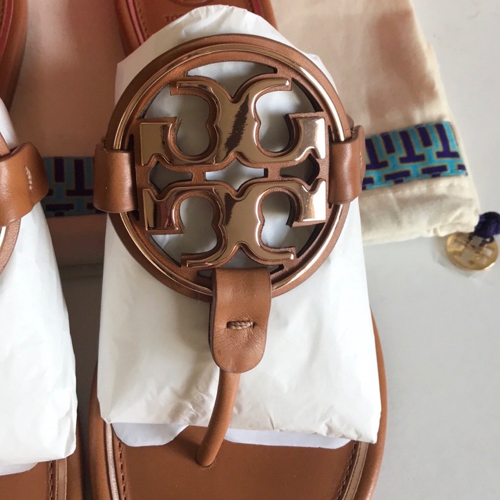 NEW Tory Burch Metal Miller Leather Sandals - Picture 6 of 9